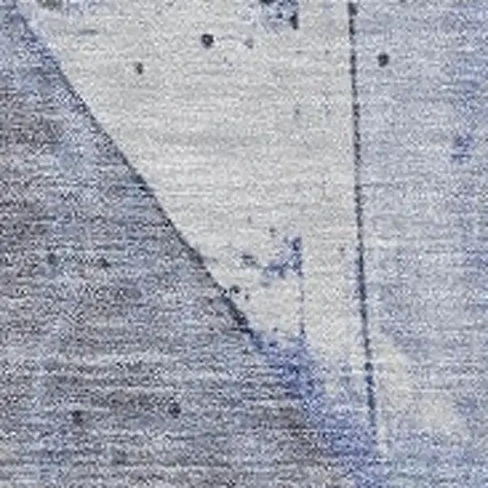 Denim Blue And Gray Geometric Washable Indoor Outdoor Area Rug Photo 3