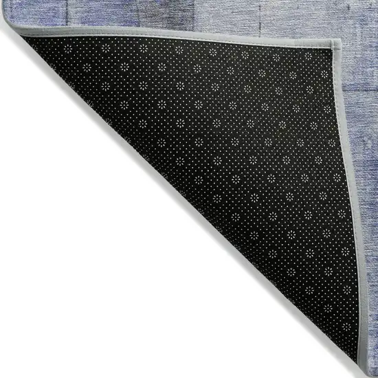 Denim Blue And Gray Geometric Washable Indoor Outdoor Area Rug Photo 7