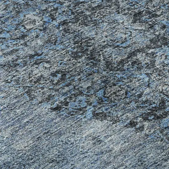 Denim Blue And Gray Medallion Washable Area Rug With UV Protection Photo 8