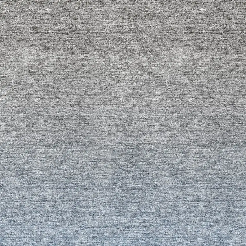 Denim Blue And Gray Ombre Washable Indoor Outdoor Area Rug Photo 6
