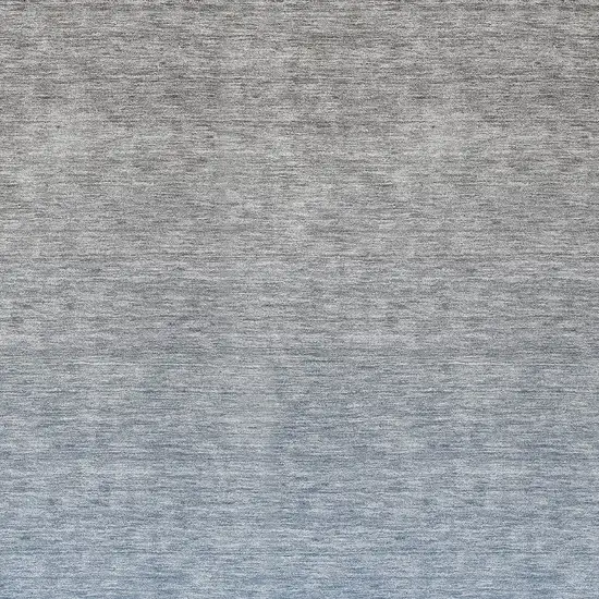 Denim Blue And Gray Ombre Washable Indoor Outdoor Area Rug Photo 6
