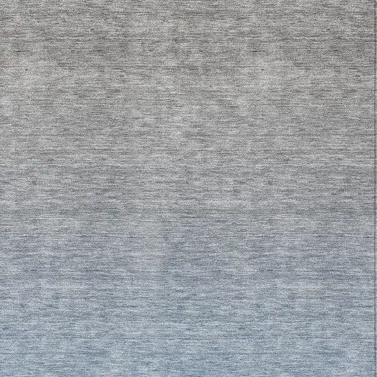 Denim Blue And Gray Ombre Washable Indoor Outdoor Area Rug Photo 6