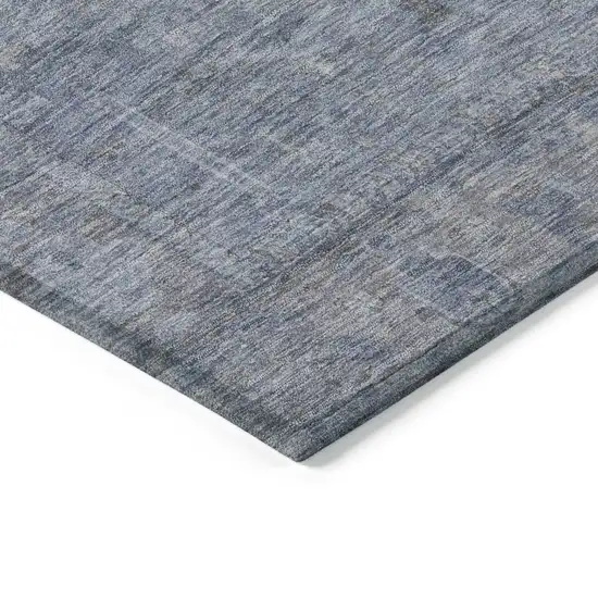 Denim Blue And Gray Oriental Washable Indoor Outdoor Area Rug Photo 4