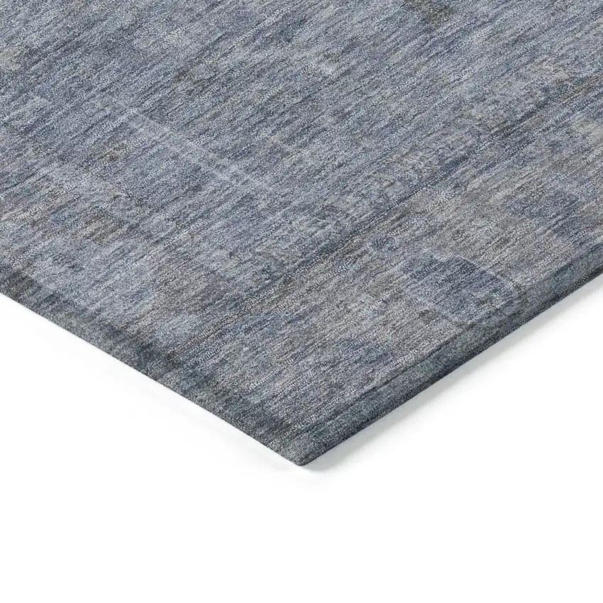 Denim Blue And Gray Oriental Washable Indoor Outdoor Area Rug Photo 4