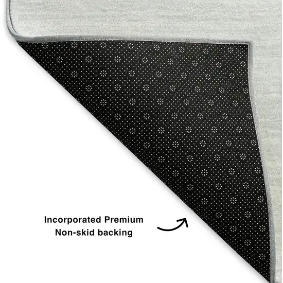 Denim Blue And Ivory Abstract Washable Area Rug With UV Protection Photo 6