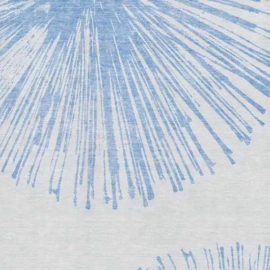 Denim Blue And Ivory Abstract Washable Area Rug With UV Protection Photo 4