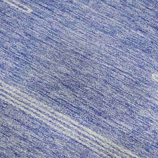 Denim Blue And Ivory Abstract Washable Area Rug With UV Protection Photo 3