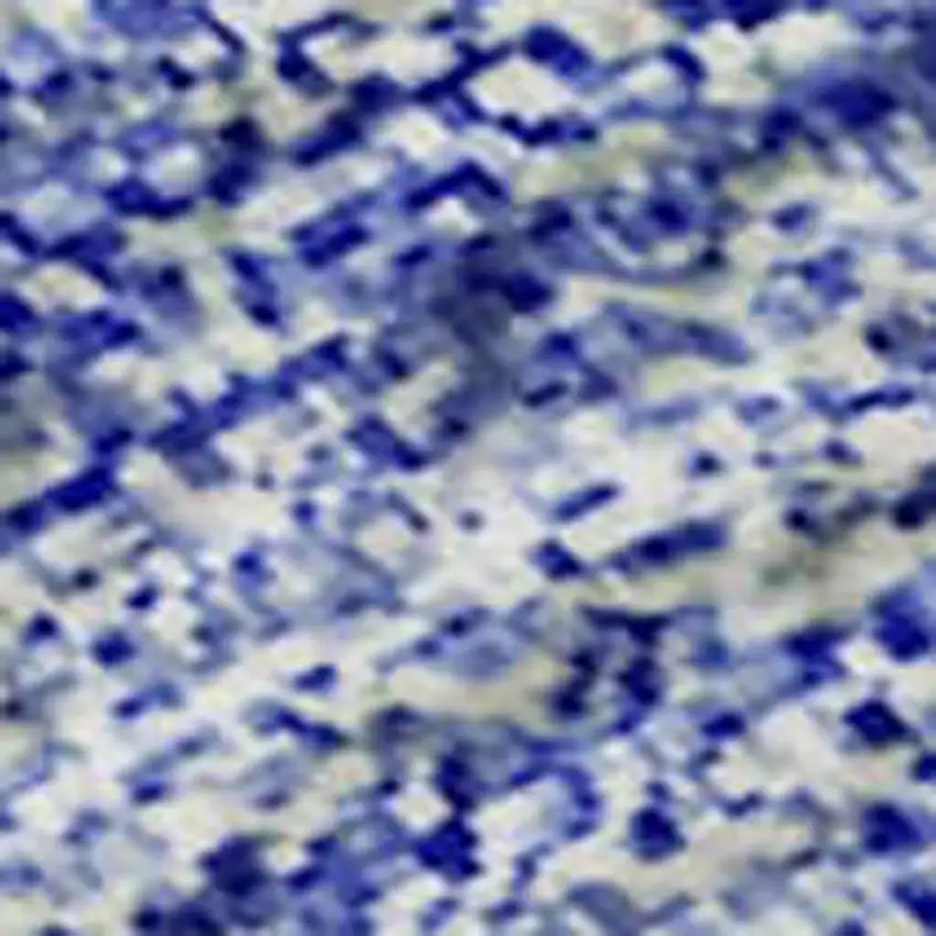 Denim Blue And Ivory Abstract Washable Area Rug With UV Protection Photo 2