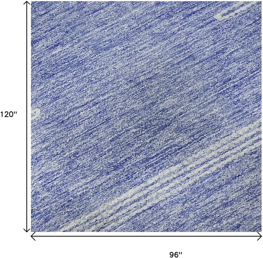 Denim Blue And Ivory Abstract Washable Area Rug With UV Protection Photo 9