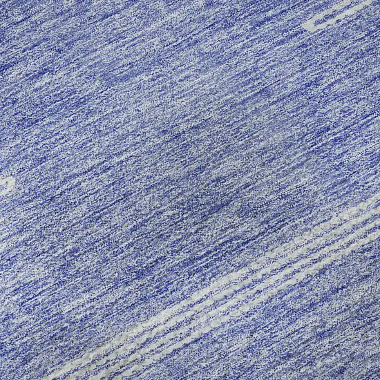 Denim Blue And Ivory Abstract Washable Area Rug With UV Protection Photo 1