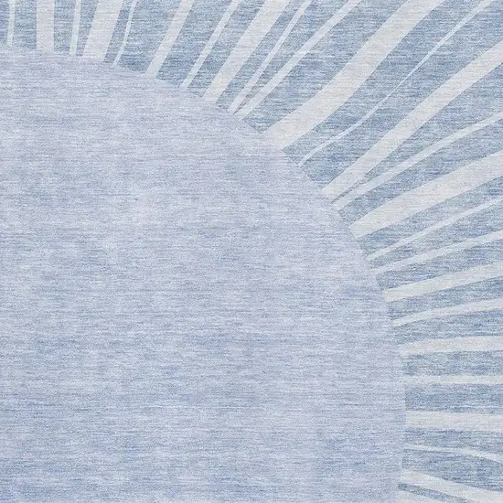 Denim Blue And Ivory Abstract Washable Area Rug With UV Protection Photo 2