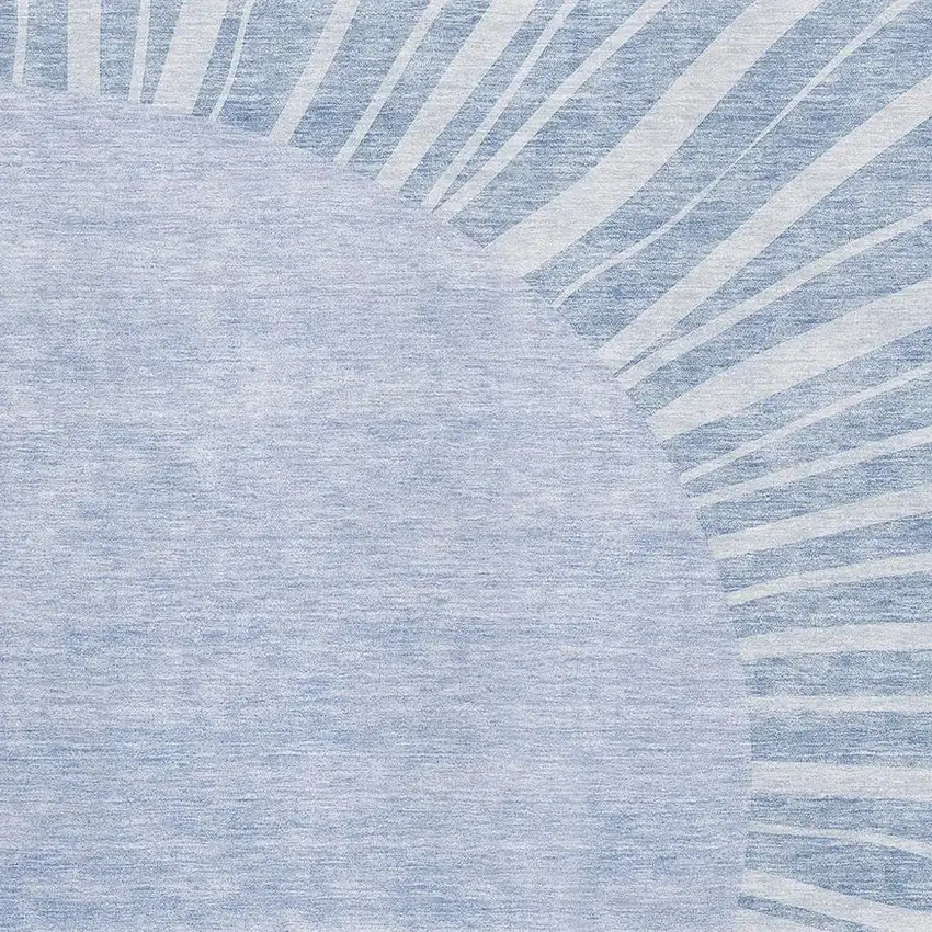 Denim Blue And Ivory Abstract Washable Area Rug With UV Protection Photo 2