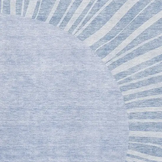 Denim Blue And Ivory Abstract Washable Area Rug With UV Protection Photo 2