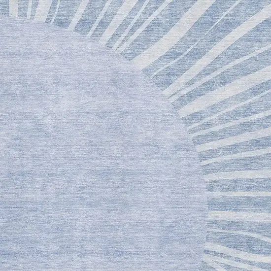 Denim Blue And Ivory Abstract Washable Area Rug With UV Protection Photo 2