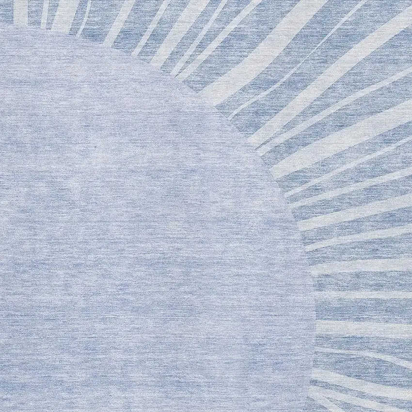 Denim Blue And Ivory Abstract Washable Area Rug With UV Protection Photo 2