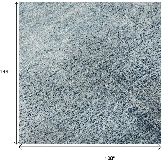 Denim Blue And Ivory Abstract Washable Area Rug With UV Protection Photo 9