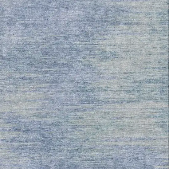 Denim Blue And Ivory Abstract Washable Area Rug With UV Protection Photo 3