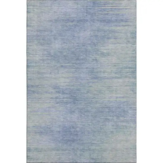 Denim Blue And Ivory Abstract Washable Area Rug With UV Protection Photo 1