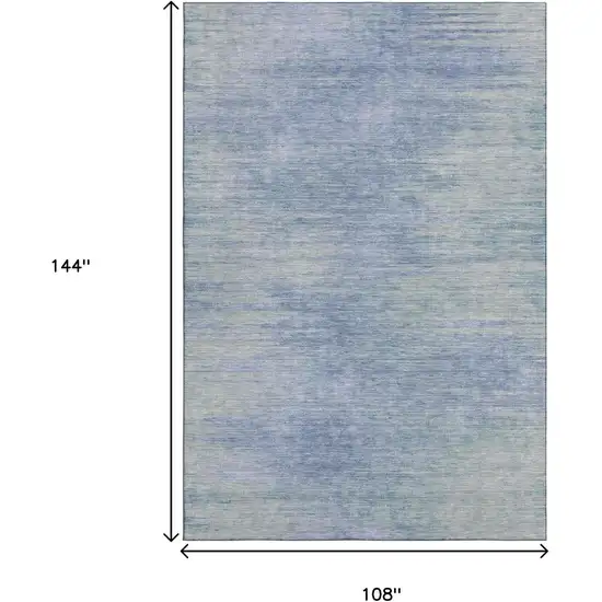 Denim Blue And Ivory Abstract Washable Area Rug With UV Protection Photo 3