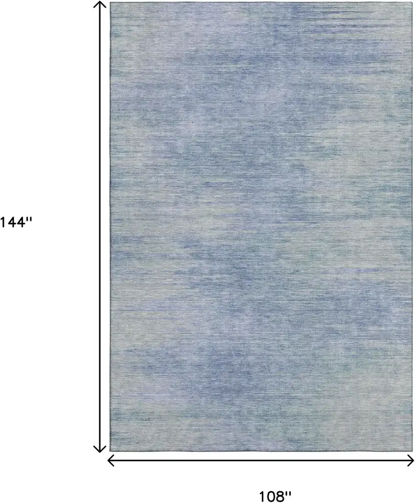 Denim Blue And Ivory Abstract Washable Area Rug With UV Protection Photo 3