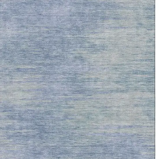 Denim Blue And Ivory Abstract Washable Area Rug With UV Protection Photo 3