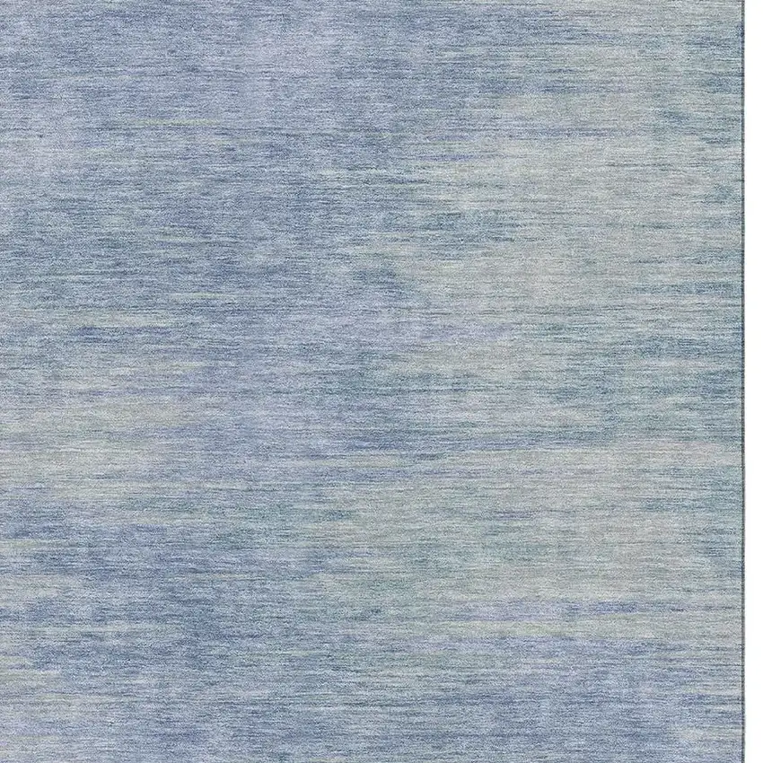 Denim Blue And Ivory Abstract Washable Area Rug With UV Protection Photo 3
