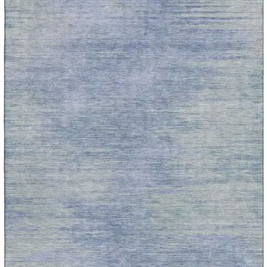 Denim Blue And Ivory Abstract Washable Area Rug With UV Protection Photo 4