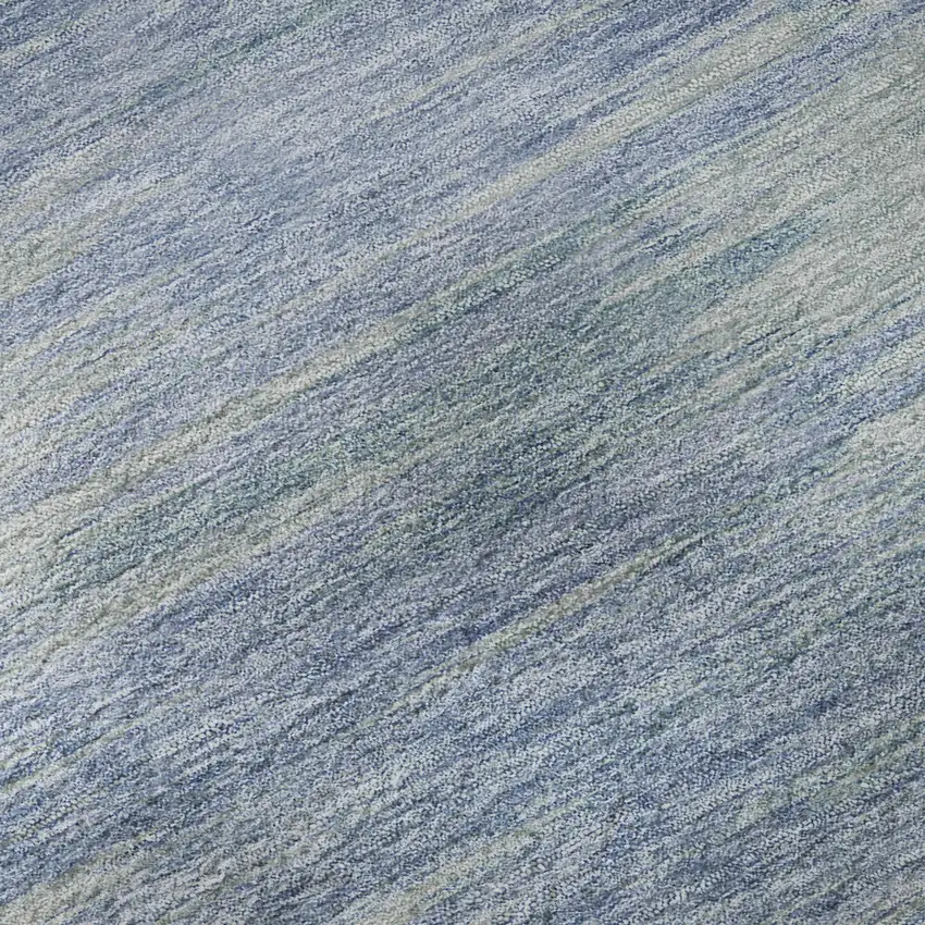 Denim Blue And Ivory Abstract Washable Area Rug With UV Protection Photo 9