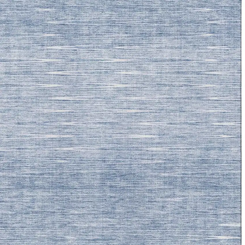 Denim Blue And Ivory Abstract Washable Area Rug With UV Protection Photo 3