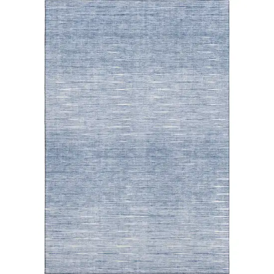 Denim Blue And Ivory Abstract Washable Area Rug With UV Protection Photo 1