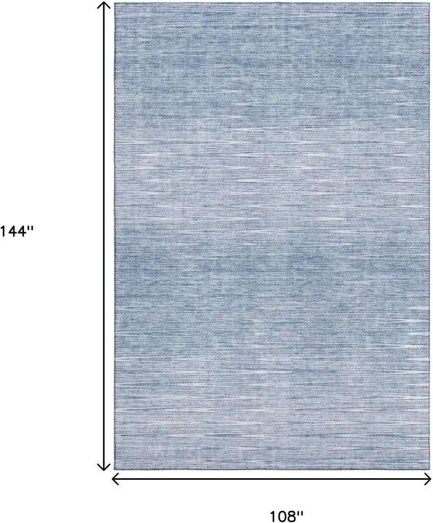 Denim Blue And Ivory Abstract Washable Area Rug With UV Protection Photo 3