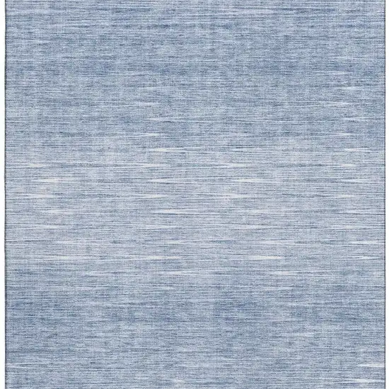 Denim Blue And Ivory Abstract Washable Area Rug With UV Protection Photo 3