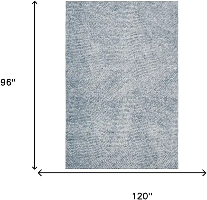 Denim Blue And Ivory Abstract Washable Area Rug With UV Protection Photo 7