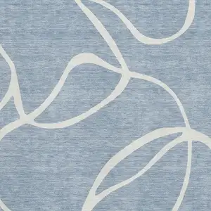 Photo of Denim Blue And Ivory Abstract Washable Area Rug With UV Protection