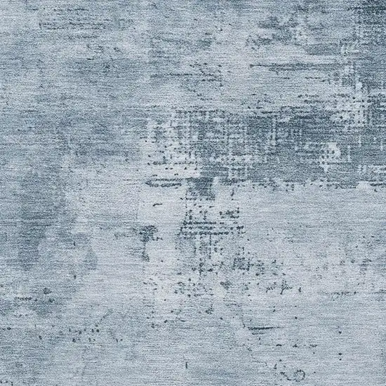 Denim Blue And Ivory Abstract Washable Area Rug With UV Protection Photo 2