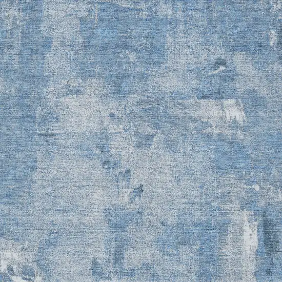 Denim Blue And Ivory Abstract Washable Indoor Outdoor Area Rug Photo 5