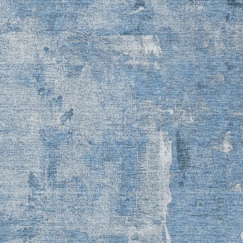 Denim Blue And Ivory Abstract Washable Indoor Outdoor Area Rug Photo 5