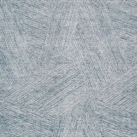 Denim Blue And Ivory Abstract Washable Indoor Outdoor Area Rug Photo 5