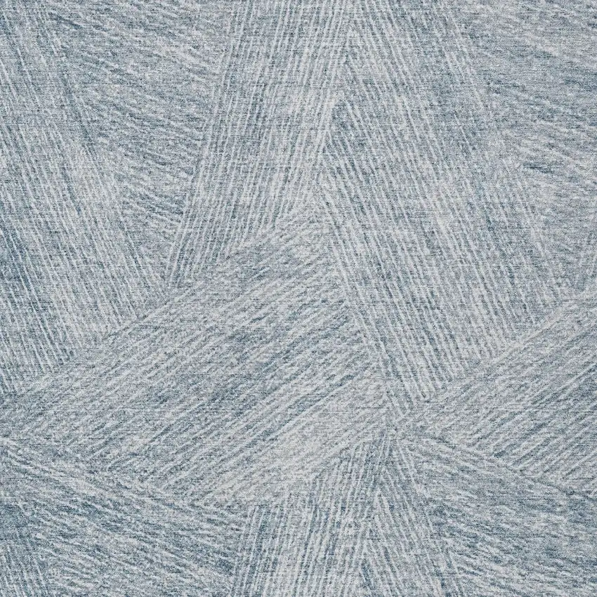 Denim Blue And Ivory Abstract Washable Indoor Outdoor Area Rug Photo 5