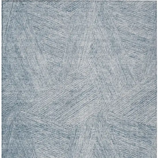 Denim Blue And Ivory Abstract Washable Indoor Outdoor Area Rug Photo 6