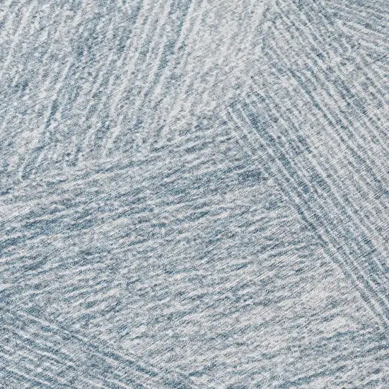Denim Blue And Ivory Abstract Washable Indoor Outdoor Area Rug Photo 7