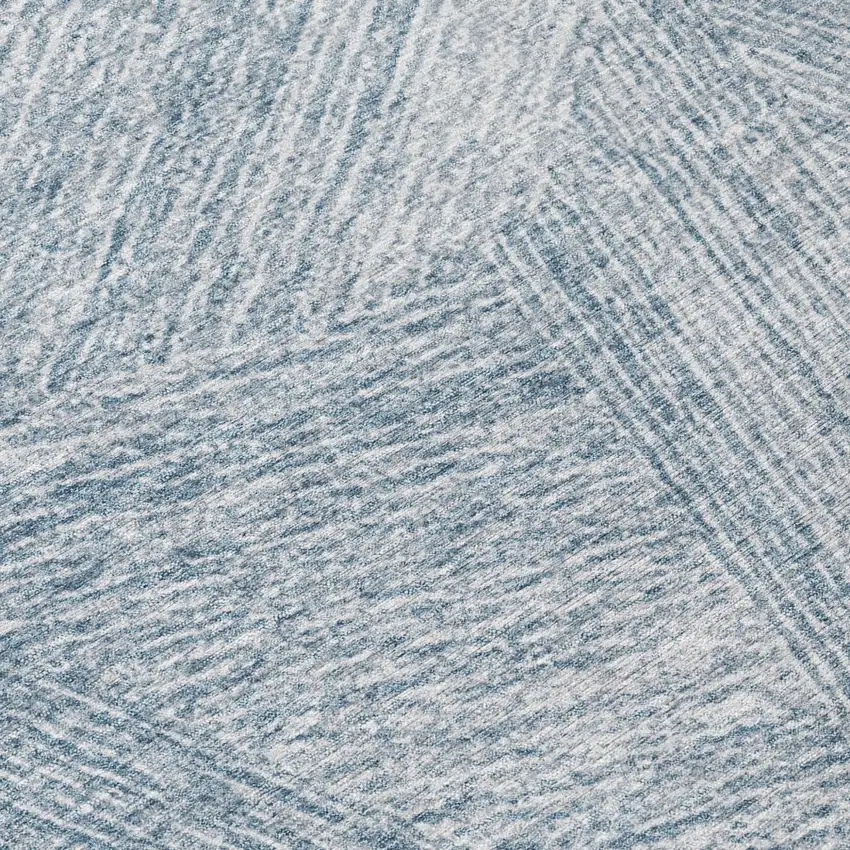 Denim Blue And Ivory Abstract Washable Indoor Outdoor Area Rug Photo 7