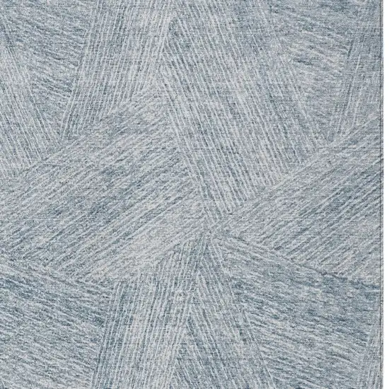 Denim Blue And Ivory Abstract Washable Indoor Outdoor Area Rug Photo 5