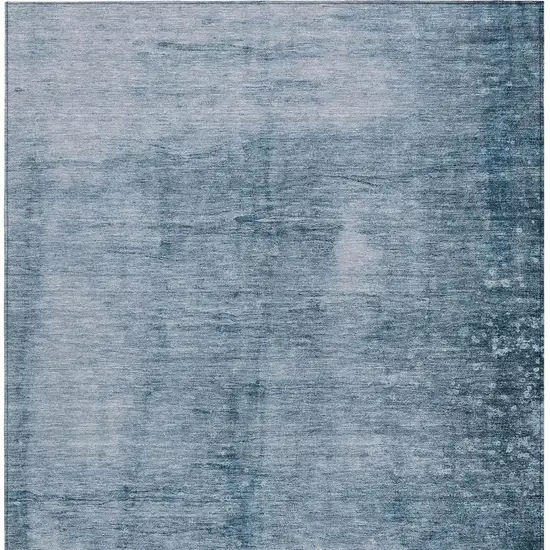 Denim Blue And Ivory Abstract Washable Indoor Outdoor Area Rug Photo 3