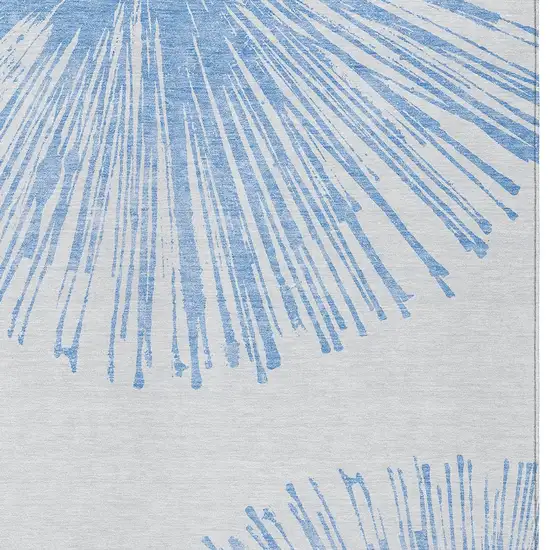Denim Blue And Ivory Abstract Washable Indoor Outdoor Area Rug Photo 3