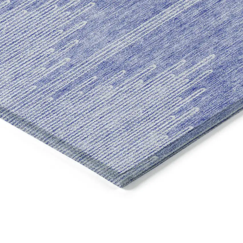 Denim Blue And Ivory Abstract Washable Indoor Outdoor Area Rug Photo 4