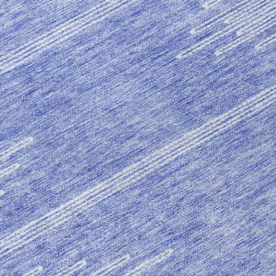 Denim Blue And Ivory Abstract Washable Indoor Outdoor Area Rug Photo 9