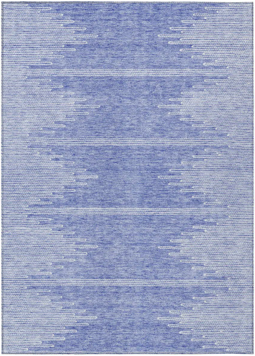 Denim Blue And Ivory Abstract Washable Indoor Outdoor Area Rug Photo 2