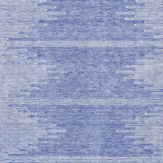 Denim Blue And Ivory Abstract Washable Indoor Outdoor Area Rug Photo 6
