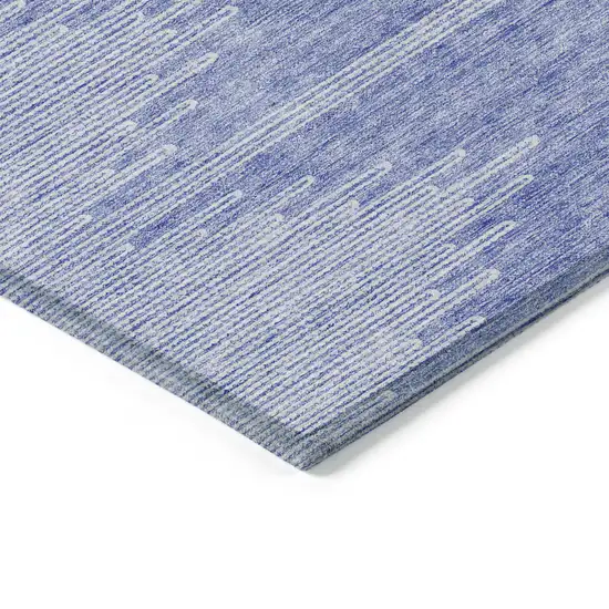 Denim Blue And Ivory Abstract Washable Indoor Outdoor Area Rug Photo 5
